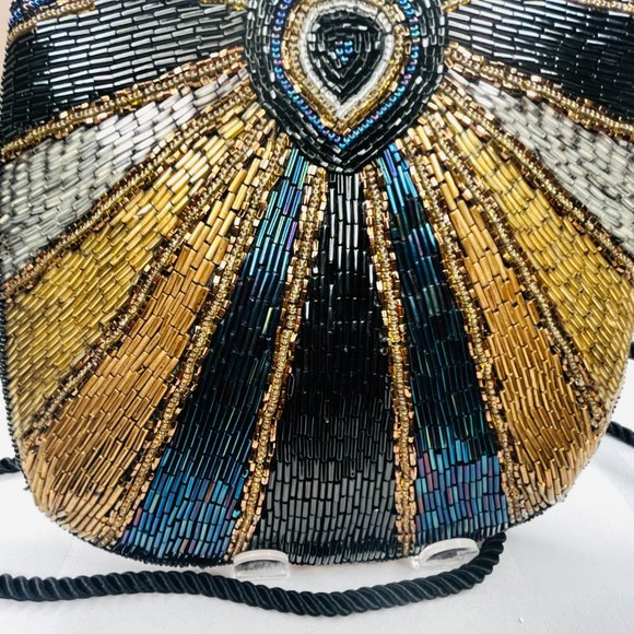 ✨ Gold & Bronze Beaded Art Deco Evening Bag – American Vintage - Picture 3 of 10